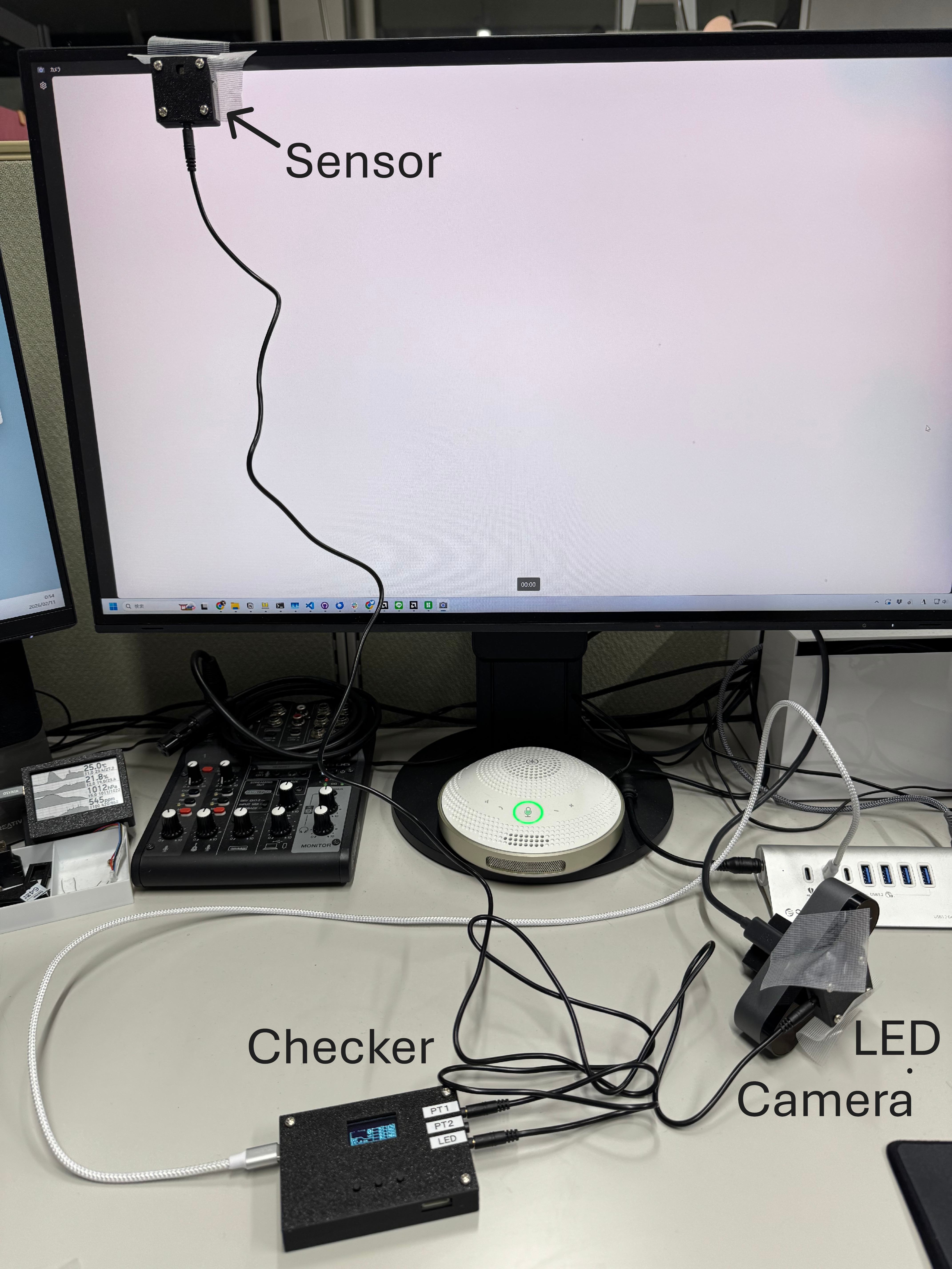 測定時のセンサ接触位置